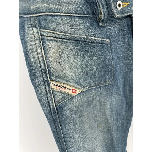 Vintage Diesel Hush Jeans Sz 25 (Meas 26) Made In Italy Bleached Y2K MSRP $475